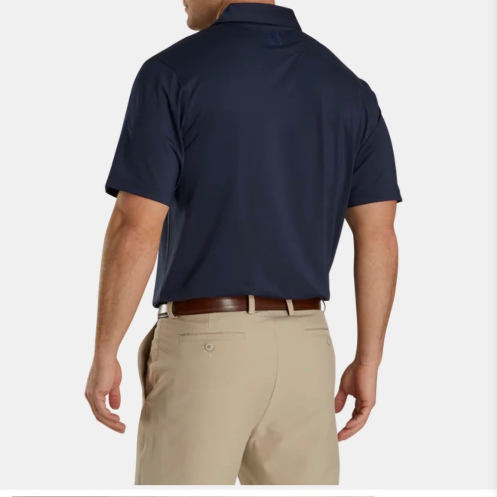 Footjoy Men’s Navy Cider Ridge Golf Club Solid Lisle Self Collar Pro Dry Polo XL - Picture 2 of 10